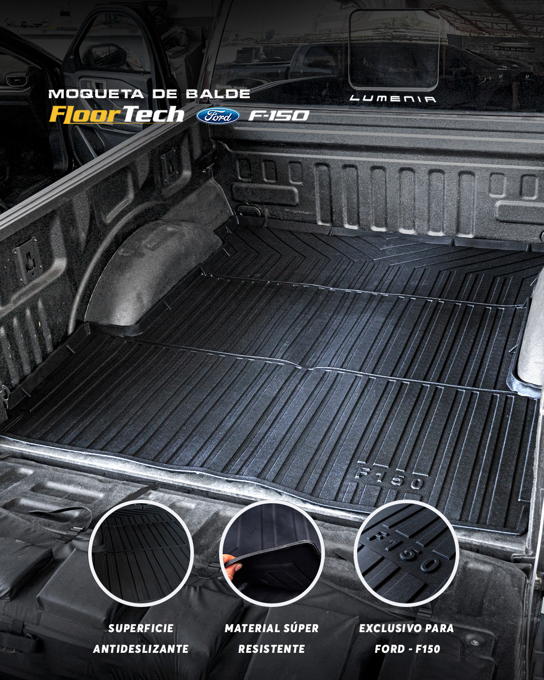 MOQUETAS FLOORTECH BALDE TRASERA FORD F150